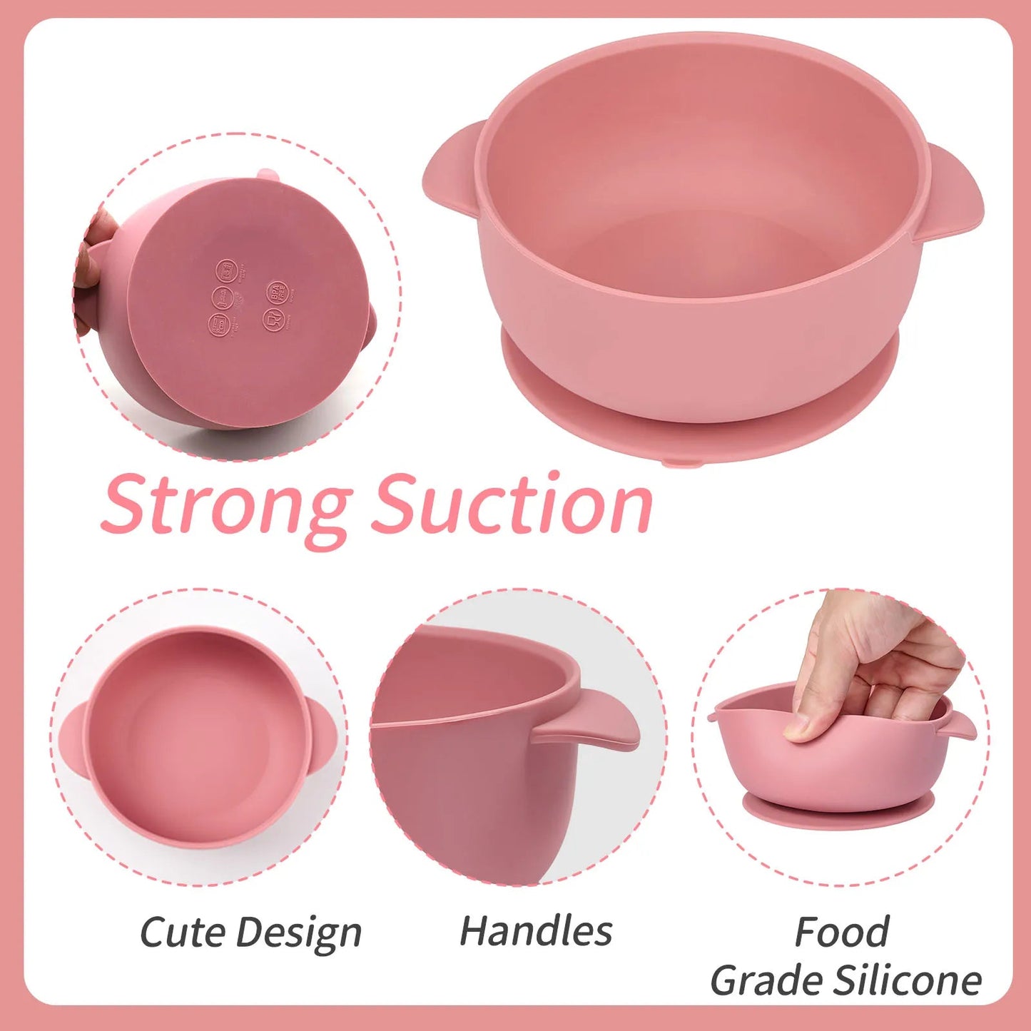 Lunivay 3-Piece Silicone Baby Bowl Set – Suction Feeding Bowls