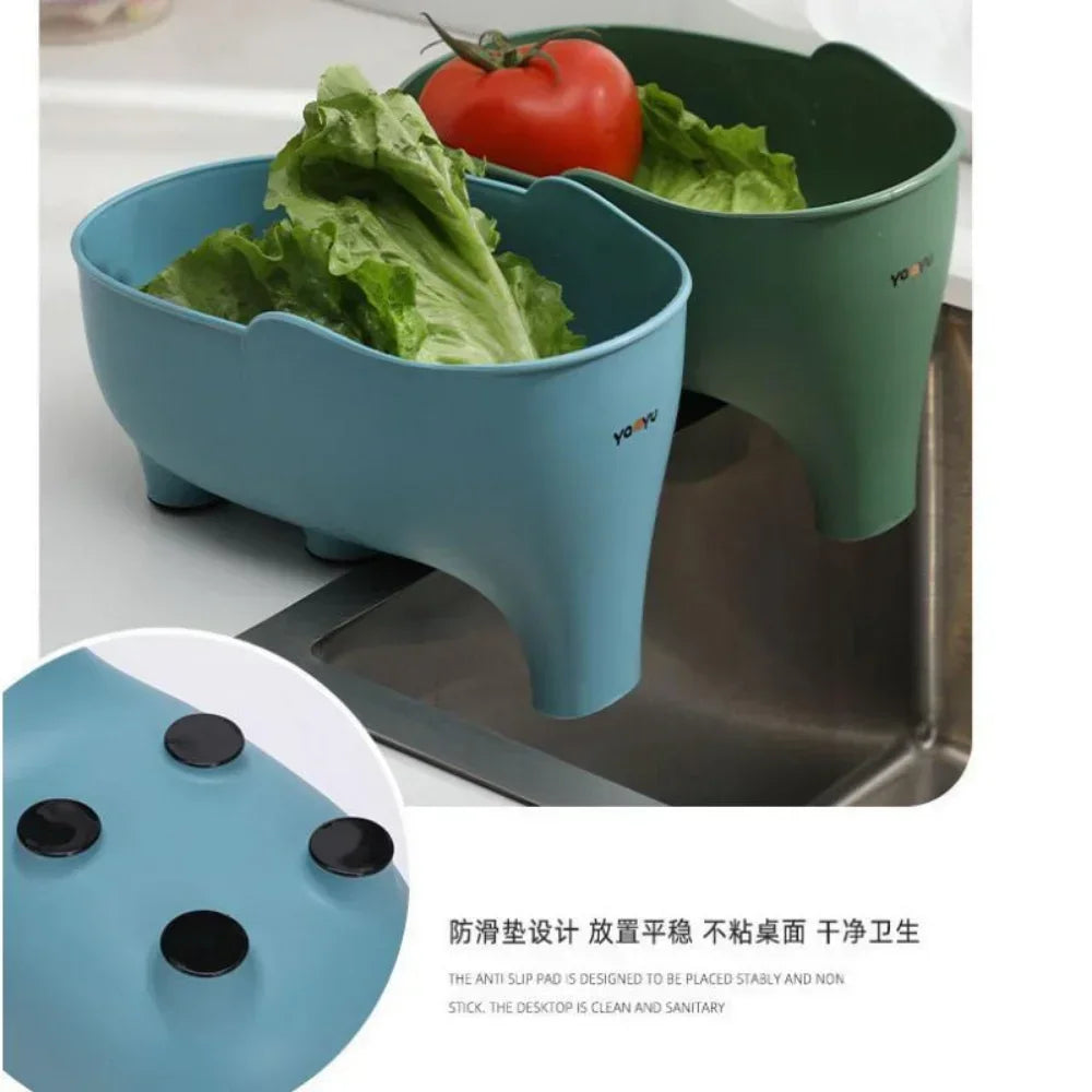 Elephant Sink Strainer Basket – Hanging Kitchen Drain Organizer