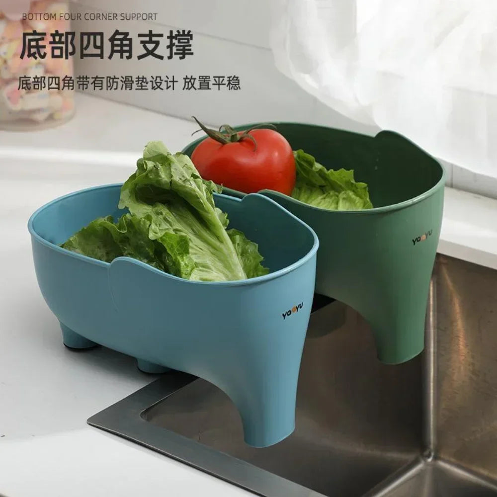 Elephant Sink Strainer Basket – Hanging Kitchen Drain Organizer