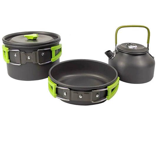Portable Camping Cooking Set – Foldable Non-Stick Outdoor Cookware
